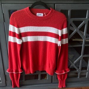 Dark Orange and White Striped Sweater